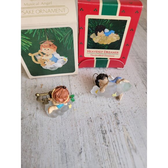 Hallmark heavenly dreamer angel vintage ornament Xmas religious set - Picture 1 of 7